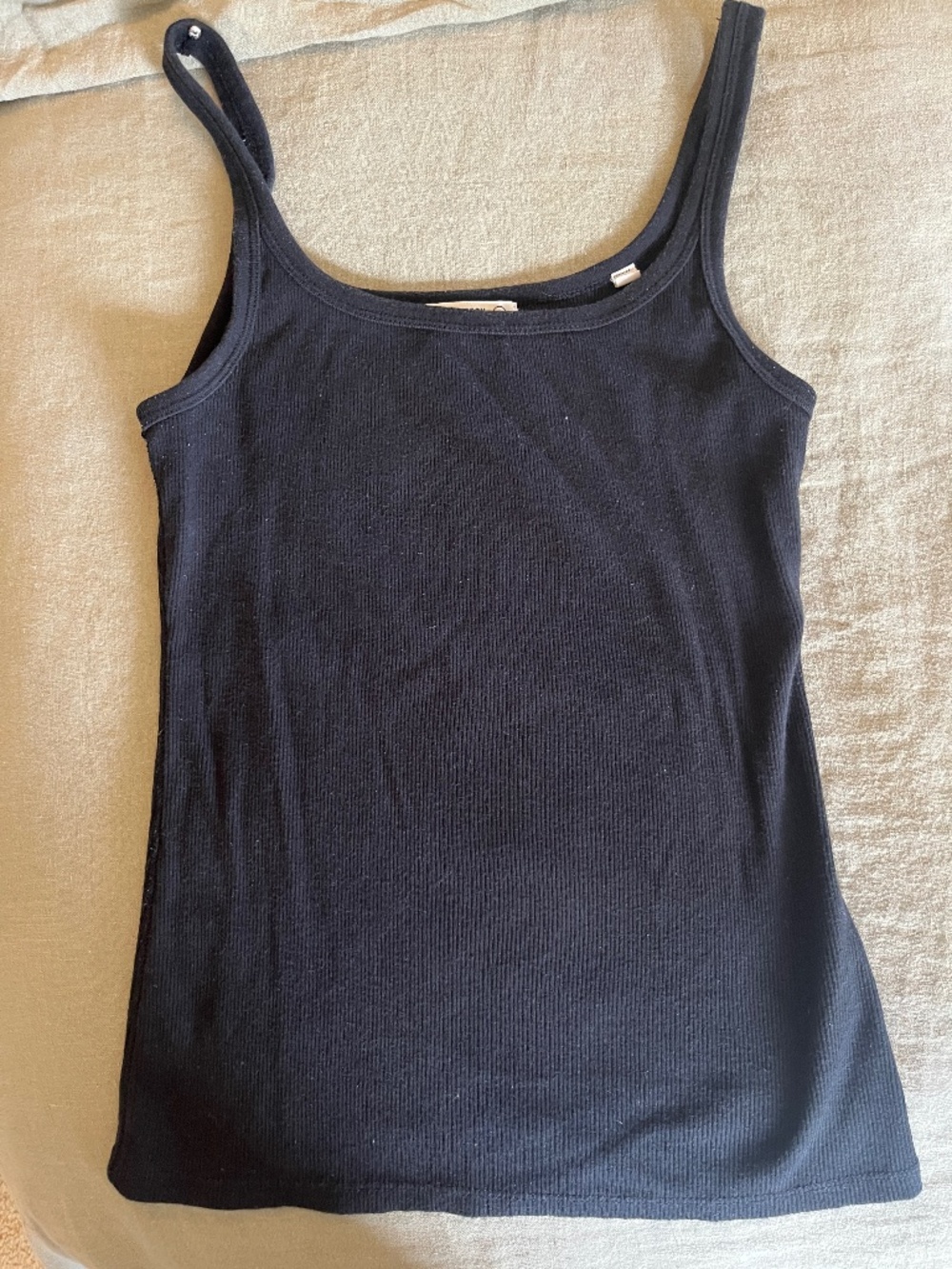 Buck Mason Black Ribbed Tank Top - Size S